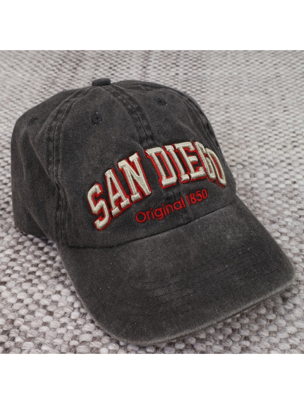 Robin Ruth San Diego Hat Original 1850 Black Faded Cotton Strapback Baseball Cap